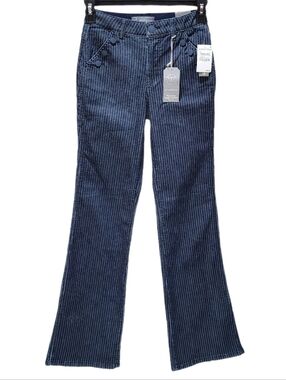 Wit & Wisdom Pinstripe Sailor Button Flare Jeans Skyrise Ab Solution Indigo 4